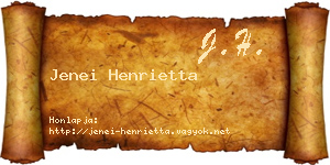 Jenei Henrietta névjegykártya